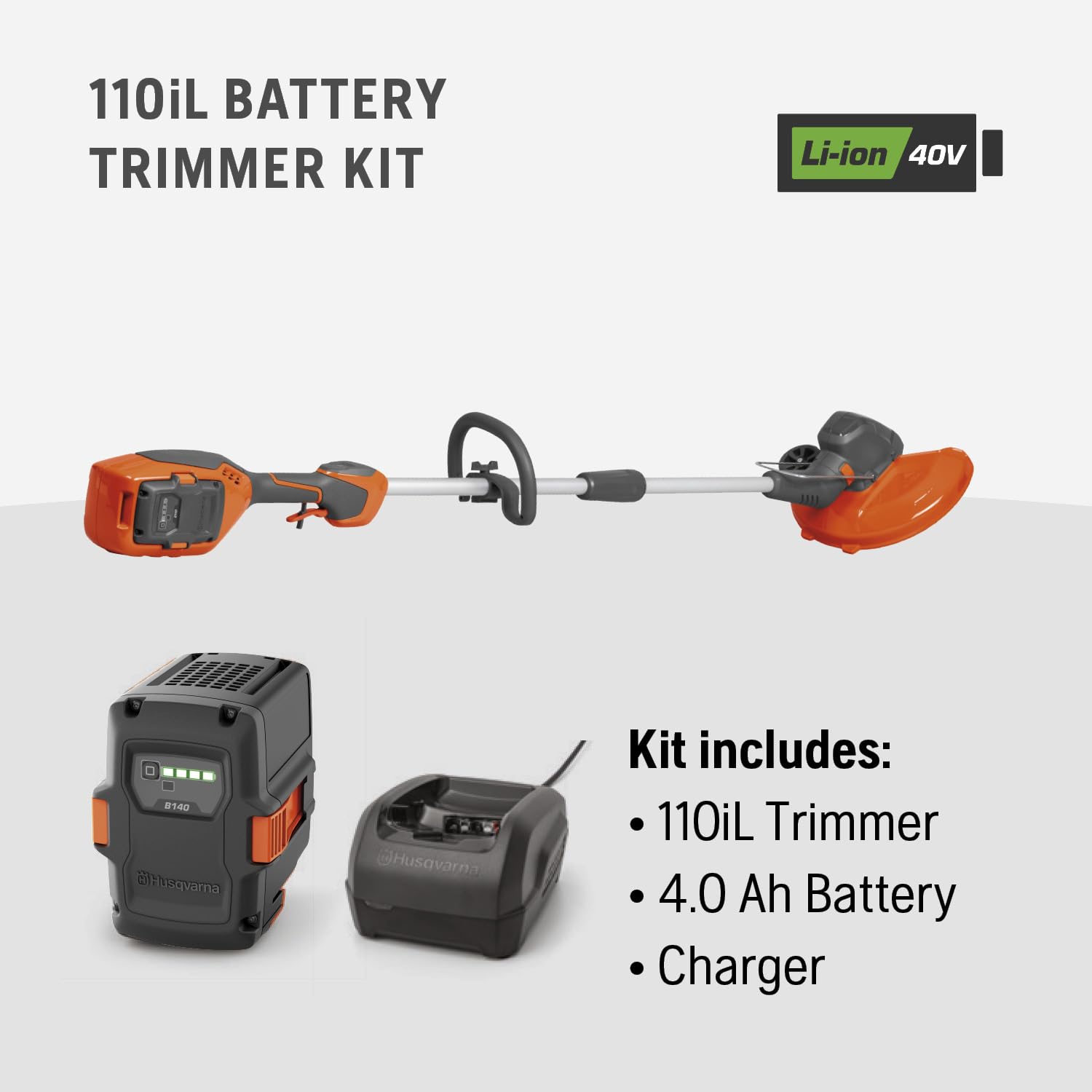 Husqvarna 110iL FLXi Cordless Grass Trimmer and Edger, Attachment Capable Battery Weed Trimmer with 4 Ah Battery and Charger Included, Extension Pole for Longer Reach - Image 8