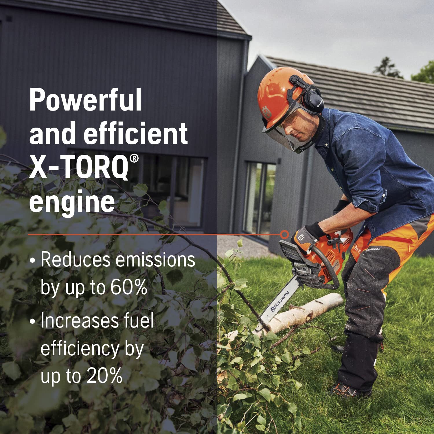 Husqvarna 130 Gas Powered Chainsaw, 38-cc 2-HP, 2-Cycle X-Torq Engine, 16 Inch Chainsaw with Automatic Oiler, For Wood Cutting and Tree Pruning - Image 3