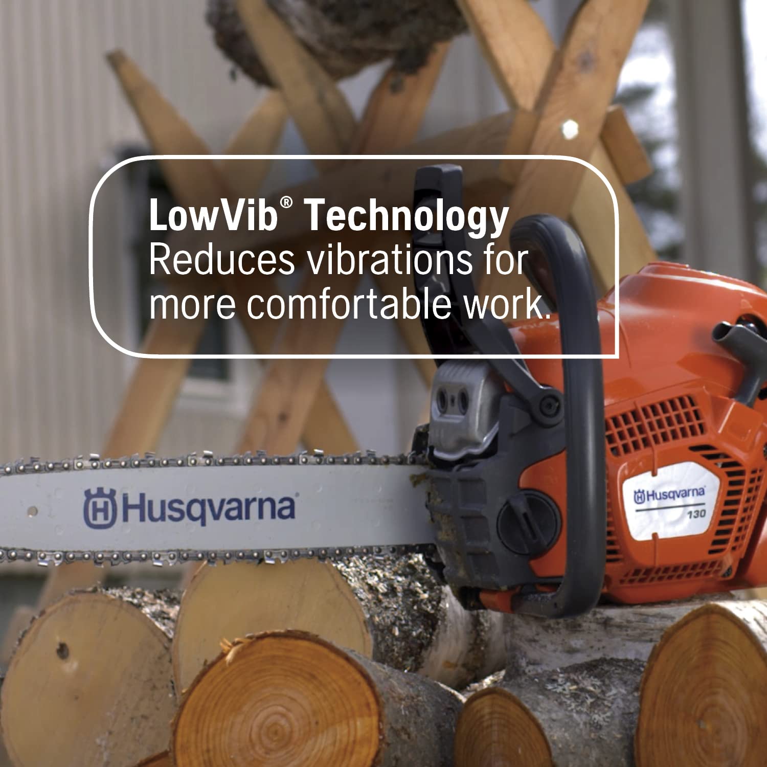 Husqvarna 130 Gas Powered Chainsaw, 38-cc 2-HP, 2-Cycle X-Torq Engine, 16 Inch Chainsaw with Automatic Oiler, For Wood Cutting and Tree Pruning - Image 4