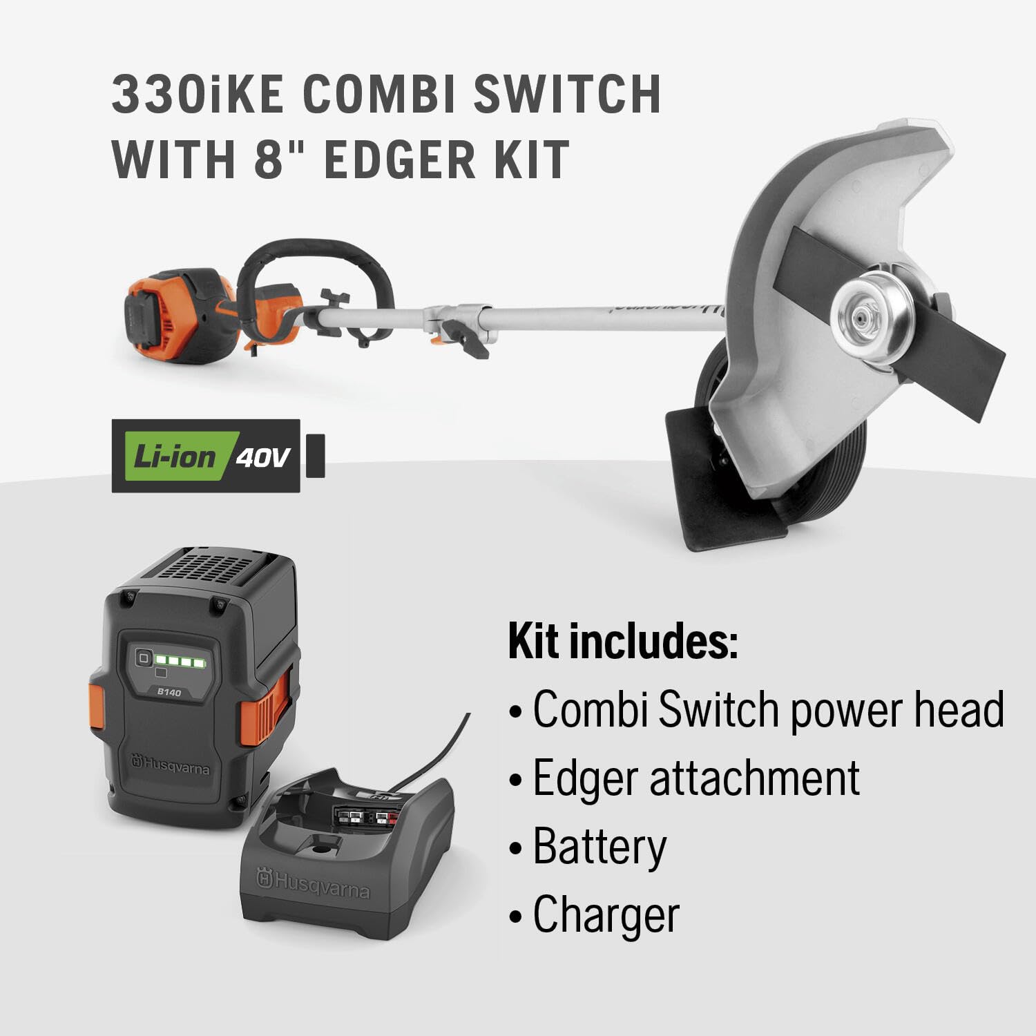 Husqvarna 330iKE Combi Switch + Lawn Edger Attachment, Electric Edger with Battery and Charger Included, 970701202 - Image 7