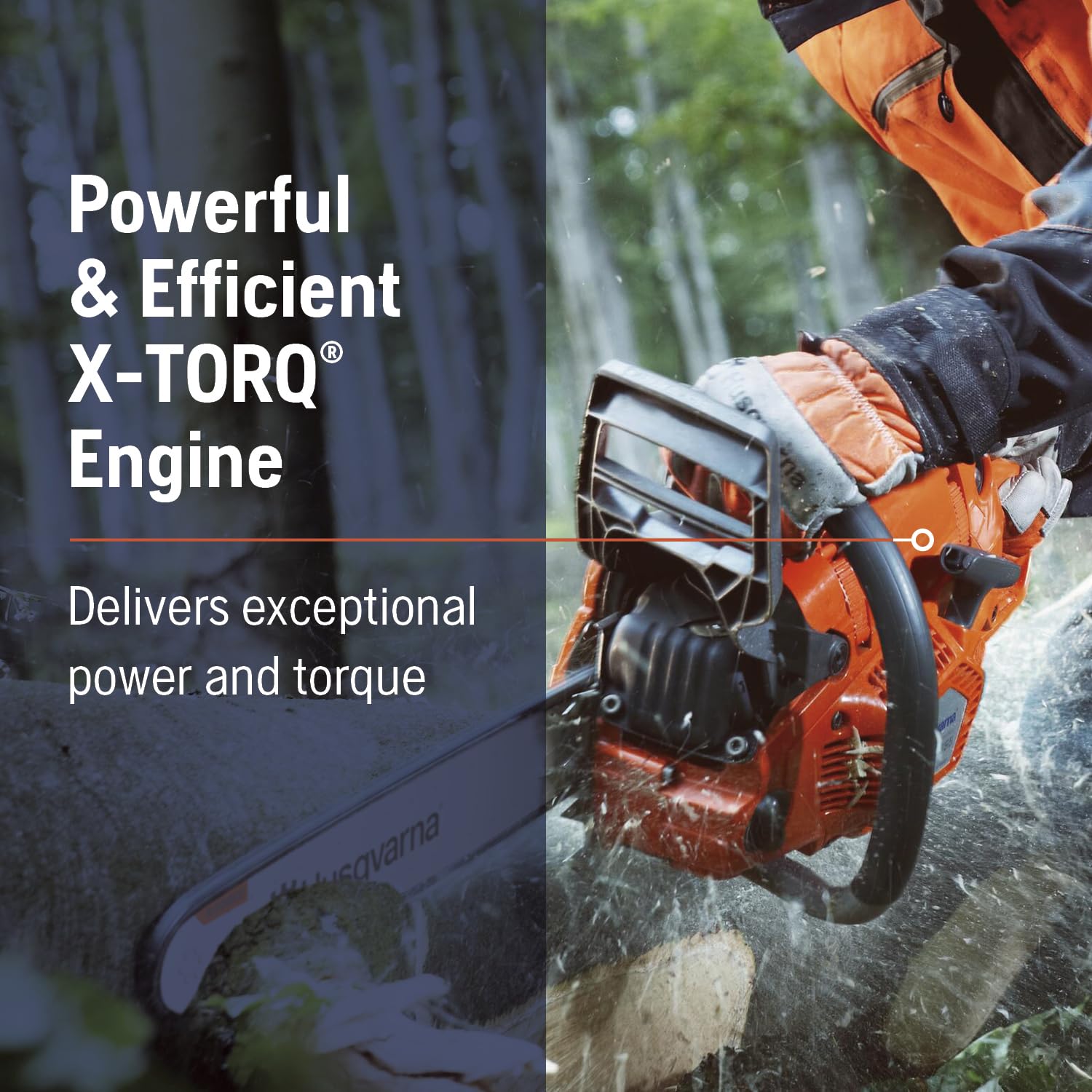 Husqvarna 555 Gas Chainsaw, 60-cc 4.16-HP 2-Cycle X-Torq Engine, 24 Inch Chainsaw with X-Cut Chain, For Felling, Limbing and Bucking Small and Midsize Trees - Image 4