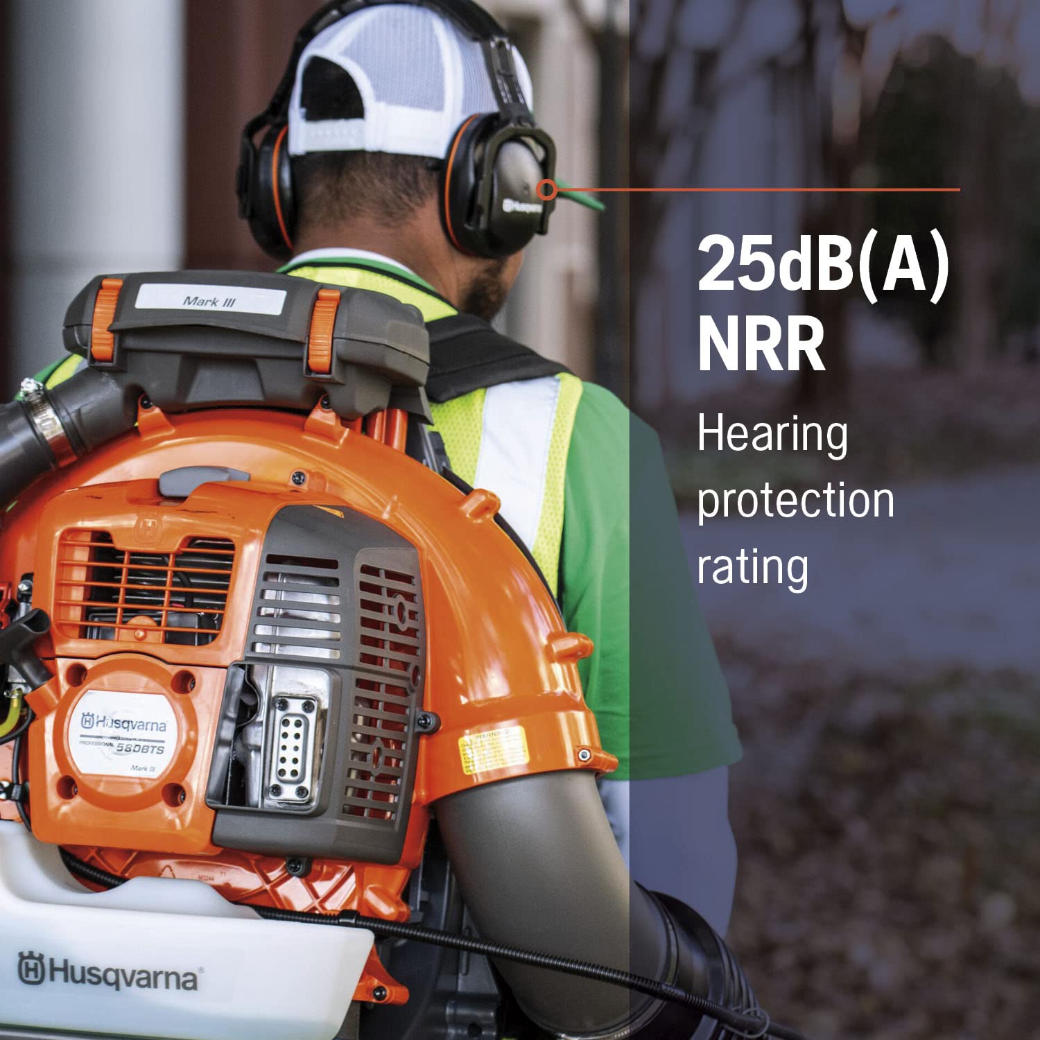 Husqvarna Professional Headband Hearing Protectors 25dB(A) NRR, Lightweight Ear Protectors with Padded Headband and Clamshell Design for Hearing Protection, Black - Image 4